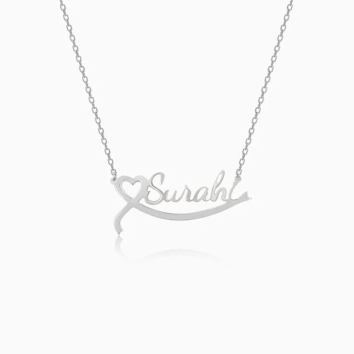 Personalised Name Heart Pendant with Chain